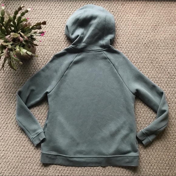 Nike Women’s Funnel Neck Pocket Sweatshirt In Beautiful Blue Green Sage - Picture 11 of 16